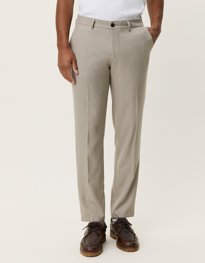 Regular fit broek in stretchkwaliteit in laurel oak sand