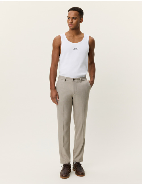 Regular fit broek in stretchkwaliteit in laurel oak sand