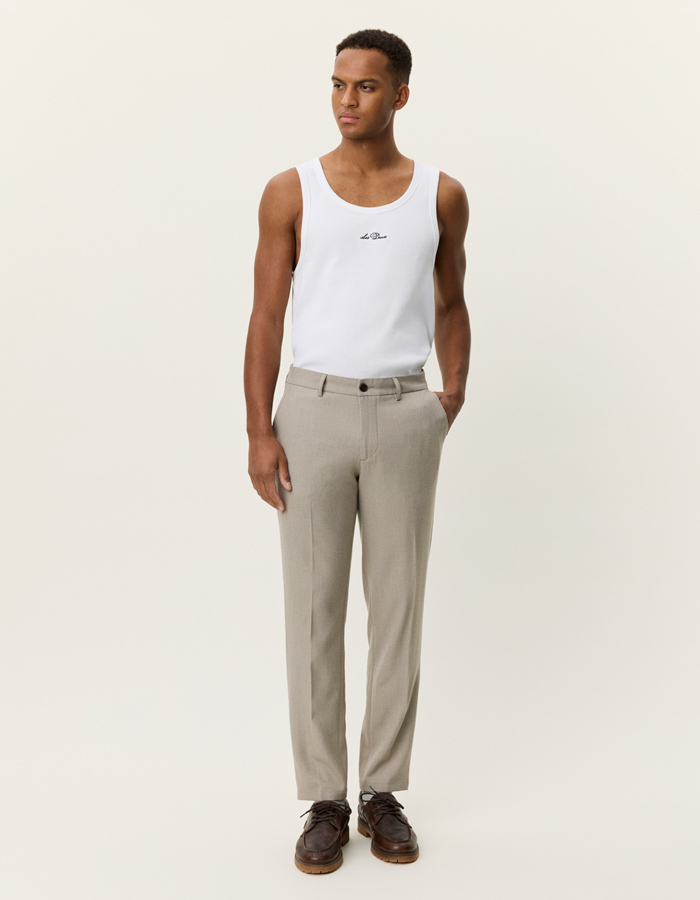 Regular fit broek in stretchkwaliteit in laurel oak sand