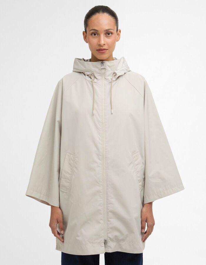 Poncho met kap in beige