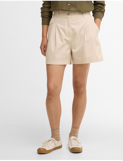 Beige bermuda met plooidetails