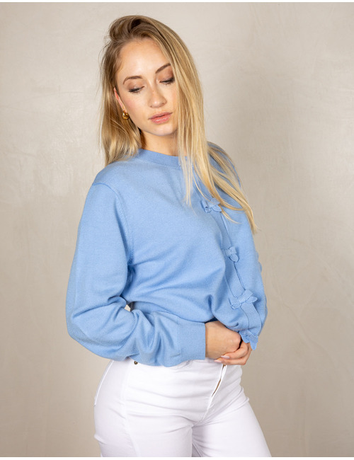 Freequent lange mouw gilet blauw