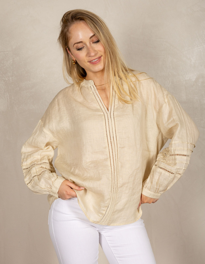 Jcsophie lange mouw bloes beige