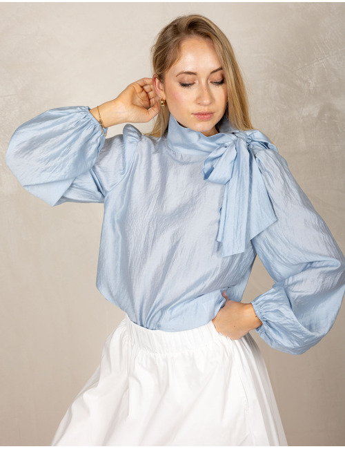 Neo Noir lange mouw bloes blauw