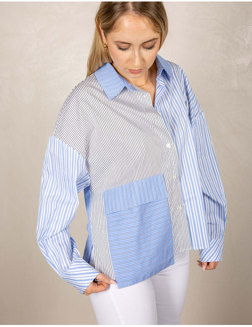 The Shirt Projects lange mouw bloes blauw