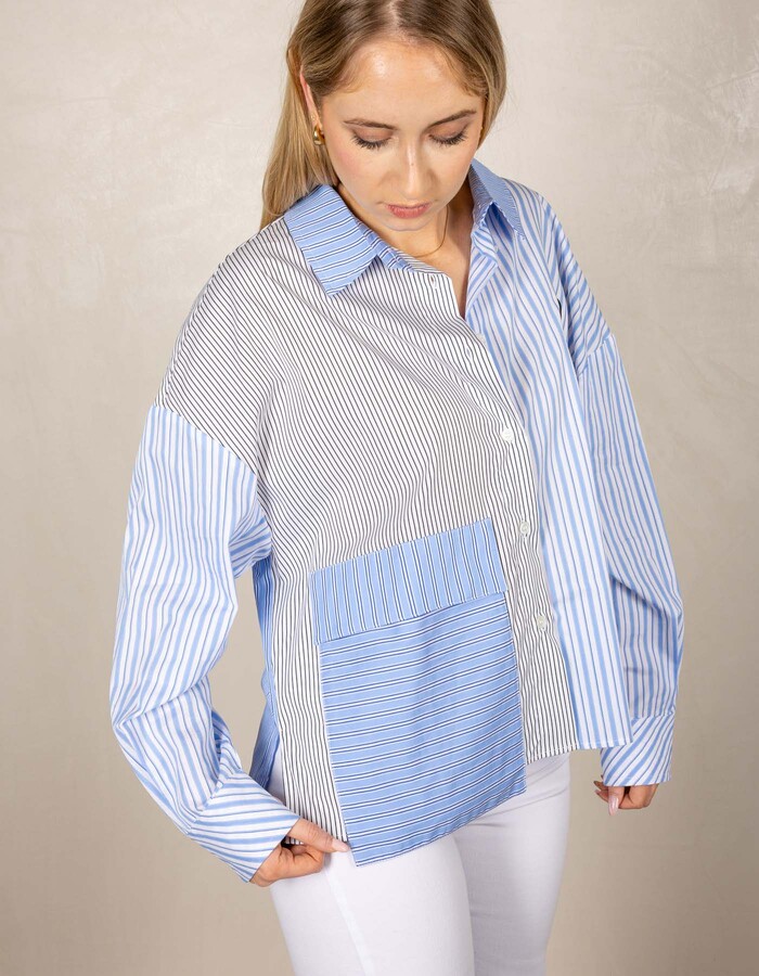 The Shirt Projects lange mouw bloes blauw