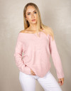Beau Et Lou pull met v-hals roze