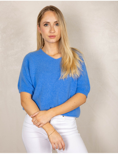 Beau Et Lou pull met v-hals blauw