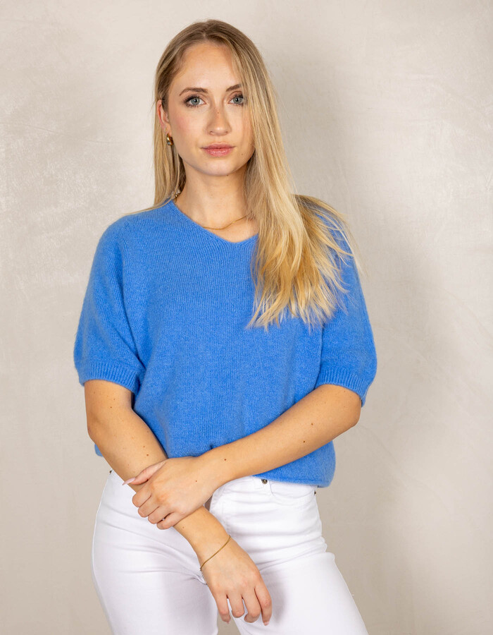 Beau Et Lou pull met v-hals blauw