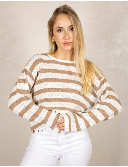 Freequent lange mouw pull beige