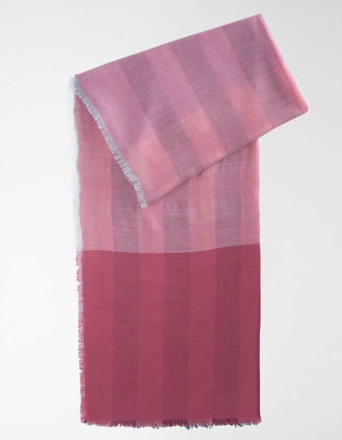 Blouse met ruitpatroon in roze en beige