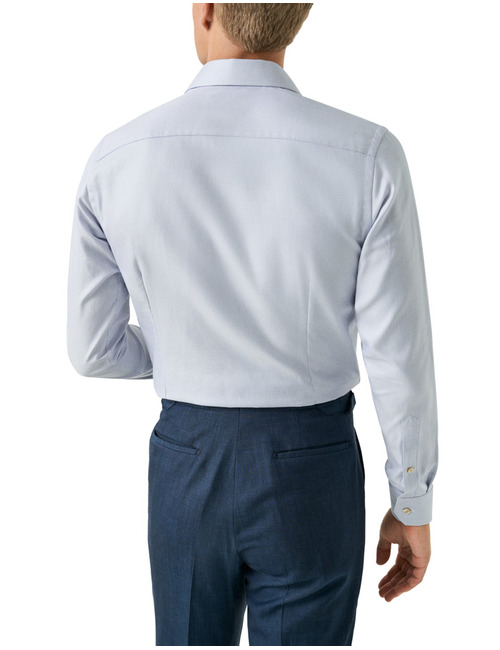 Slim fit semi solid signature twill hemd in blauw