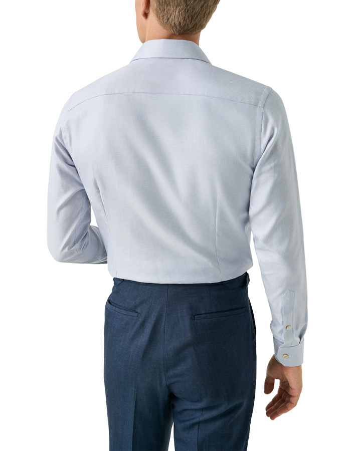 Slim fit semi solid signature twill hemd in blauw