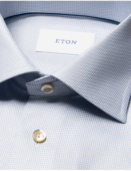 Contemporary fit semi solid signature twill hemd in blauw