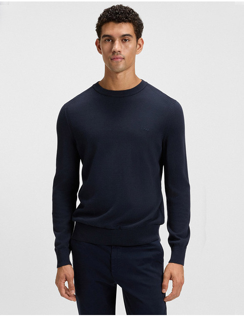 Regular fit gebreide katoenen trui met logostiksel