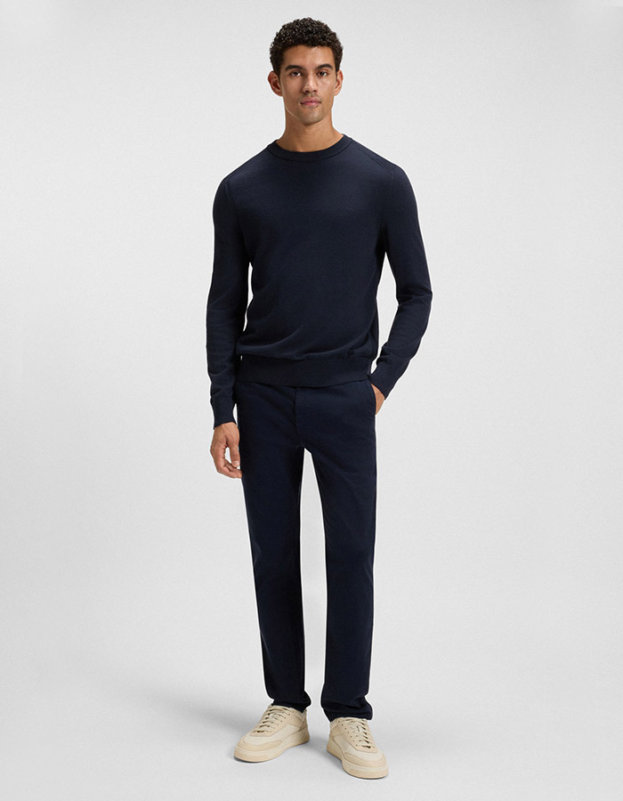 Regular fit gebreide katoenen trui met logostiksel