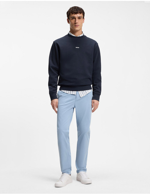 Relaxed fit sweatshirt in katoenen badstof met contrastlogo in donkerblauw