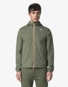 Slim fit waterdichte nylon vest met jersey voering in green lichen