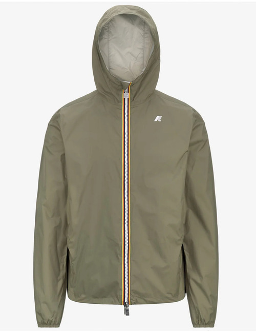 Slim fit omkeerbare korte jas waterdicht green lichen beige