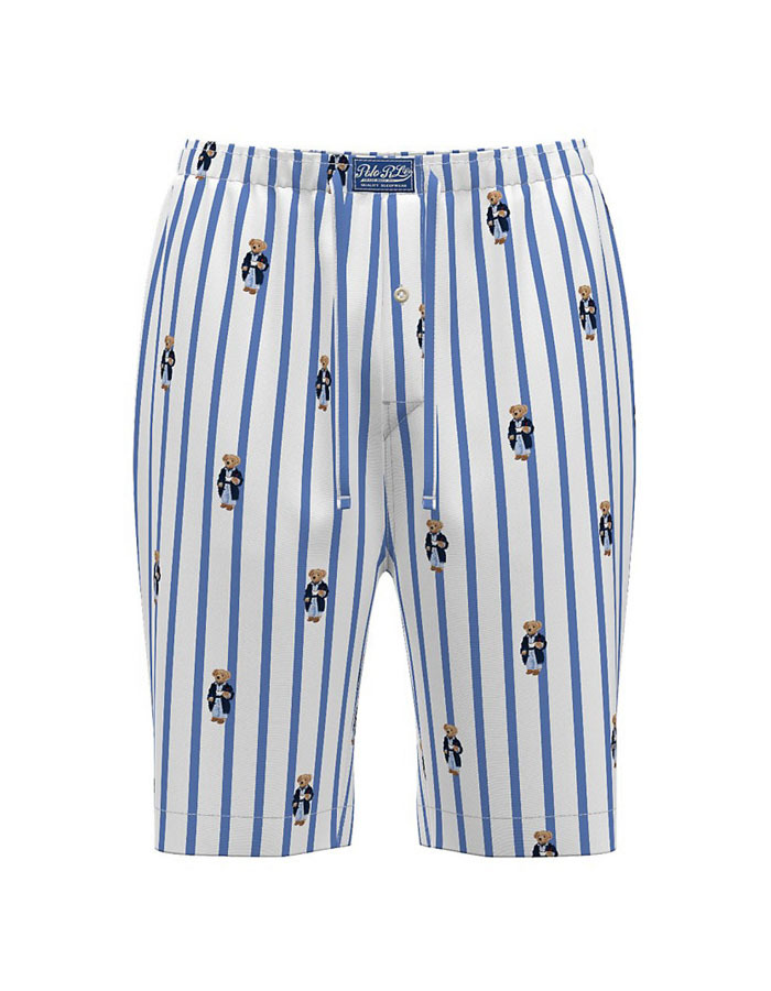 Katoenen pyjamabroek met bear print in harbor island blue