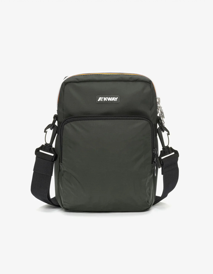 Unisex waterdichte schoudertas met dubbele ritsvakken green blackish