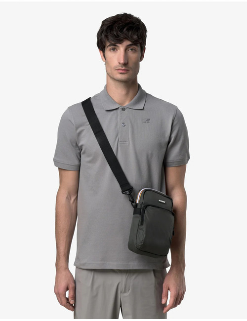 Unisex waterdichte schoudertas met dubbele ritsvakken green blackish