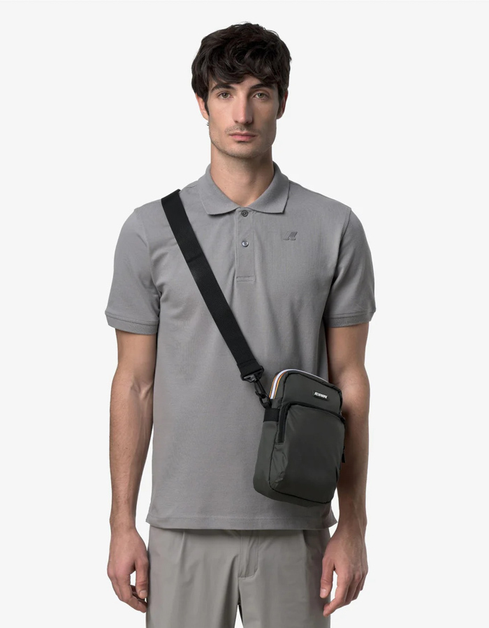 Unisex waterdichte schoudertas met dubbele ritsvakken green blackish