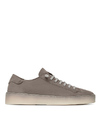 Sneakers in premium suède met crèmekleurige rubberzool in taupe