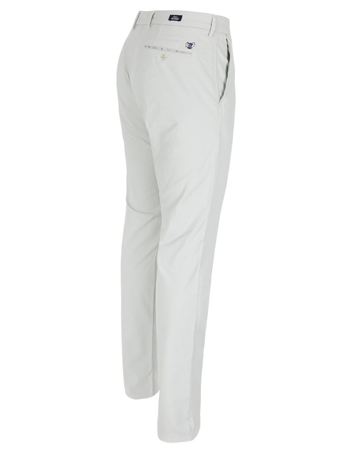 Slim fit katoenen broek met stretch in lichtgrijs