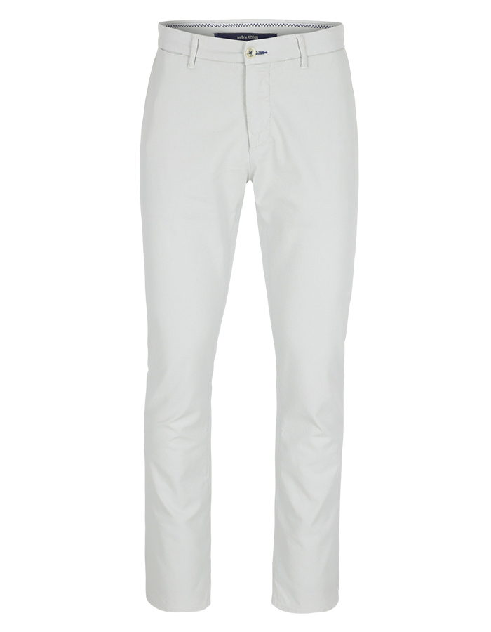 Slim fit katoenen broek met stretch in lichtgrijs