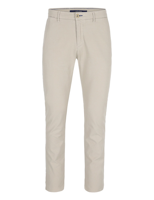 Slim fit katoenen broek met stretch in beige