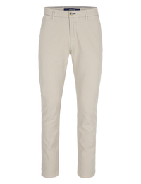 Slim fit katoenen broek met stretch in beige