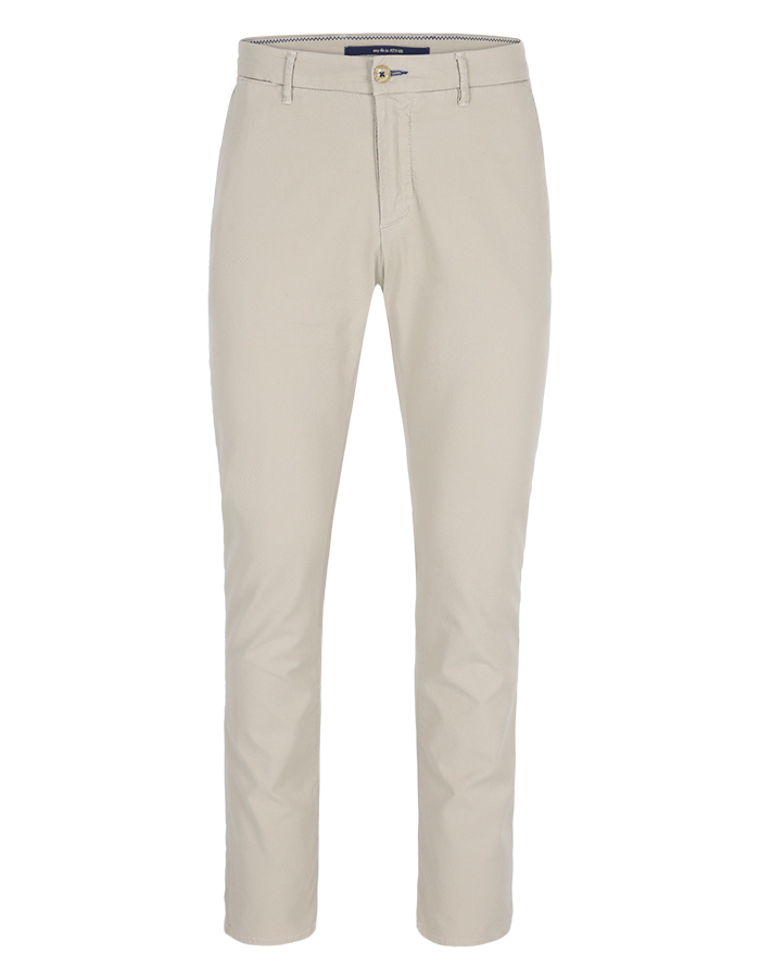 Slim fit katoenen broek met stretch in beige