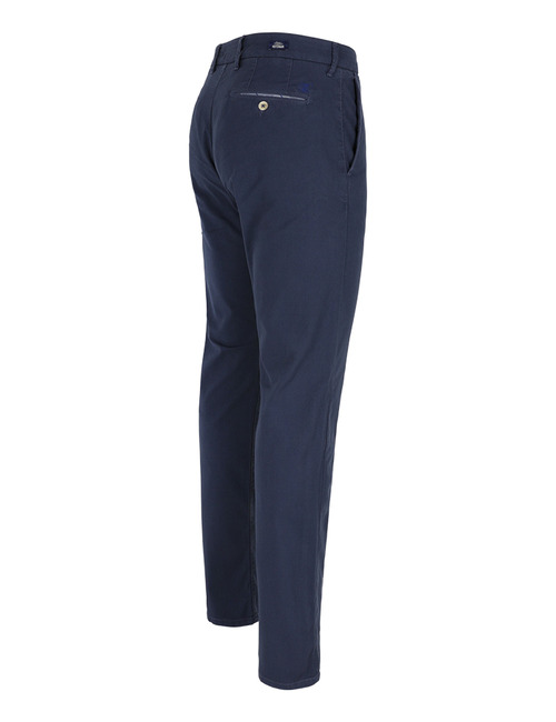 Slim fit katoenen broek met stretch in navy