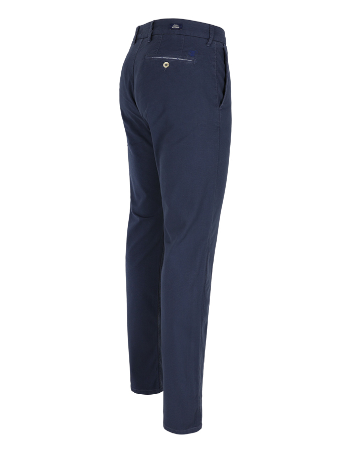 Slim fit katoenen broek met stretch in navy