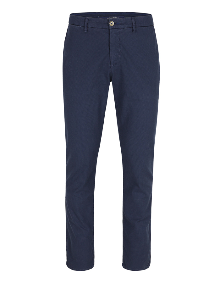 Slim fit katoenen broek met stretch in navy