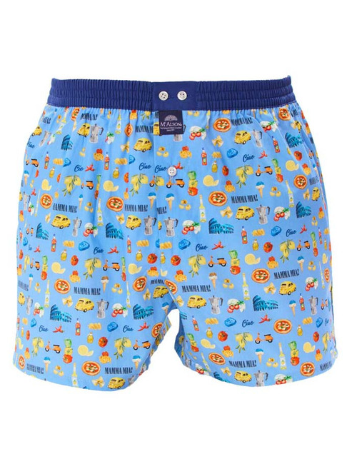 Men boxershort Italian icons light blue