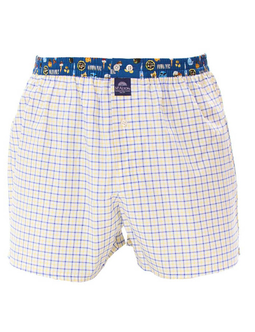 Men boxershort Check yellow blue