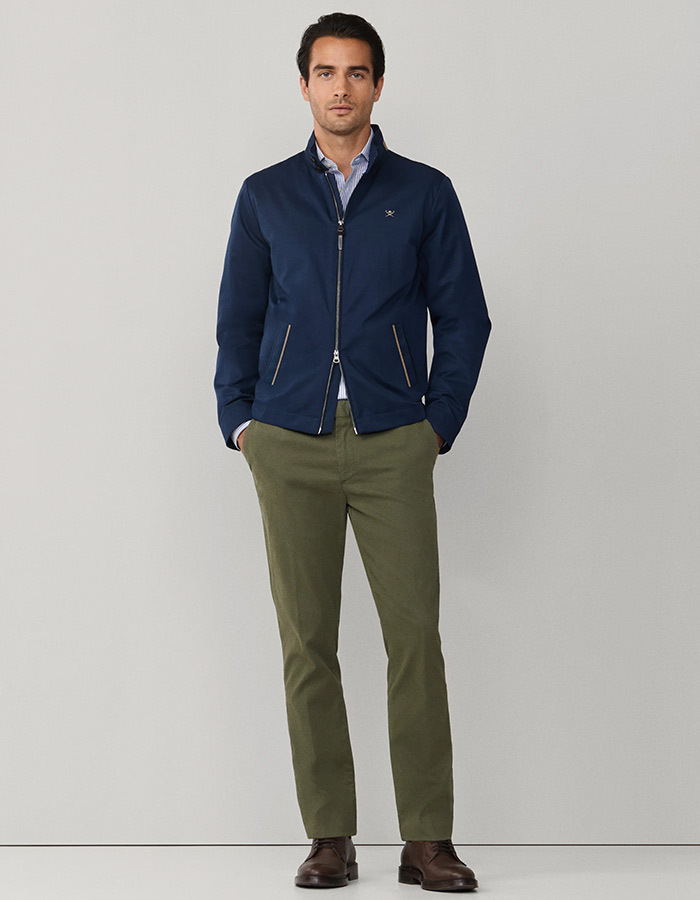 Katoenmix harrington jas met logo in old navy