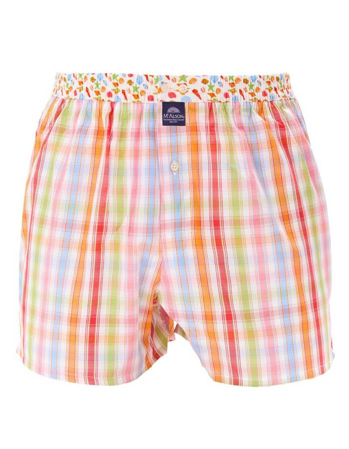 Katoenen boxer short met ruitdessin in multicolor