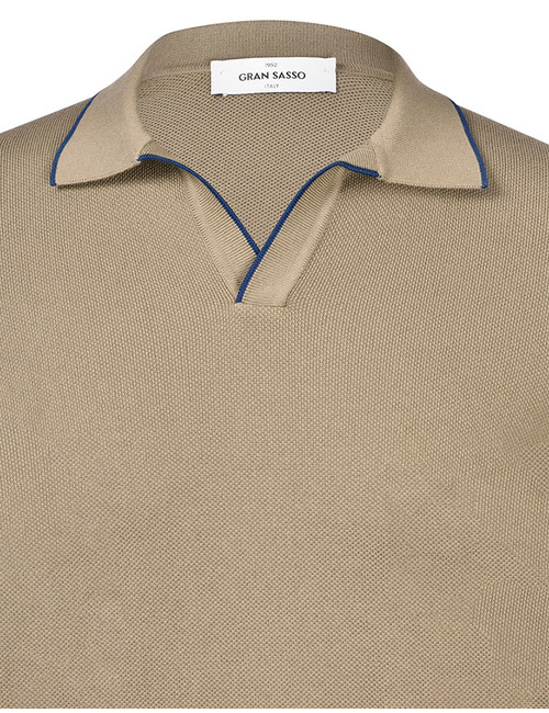 Gebreide katoenen polo met contrastdetail in groen