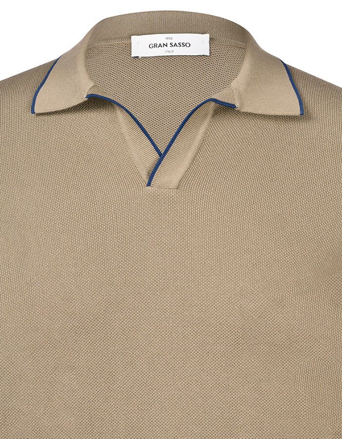 Gebreide katoenen polo met contrastdetail in groen