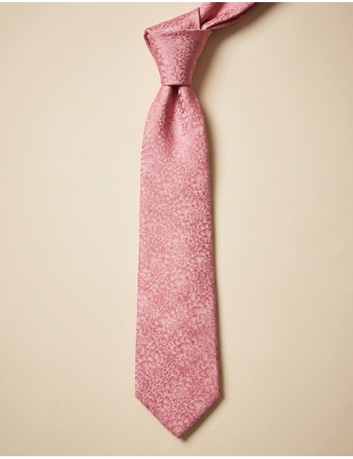 Zijden das met ton-sur-ton bloemenmotief in roze