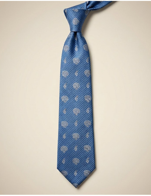 Zijden das met paisleymotief in blauw