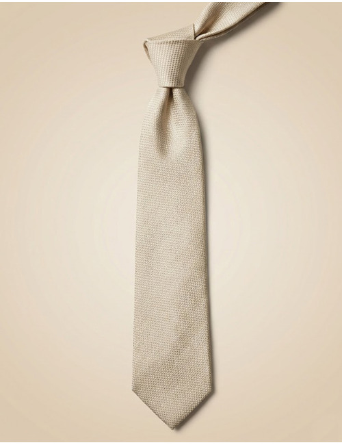 Zijden das met structuur in beige