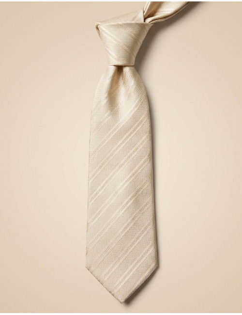 Zijden das met diagonale structuur in ecru