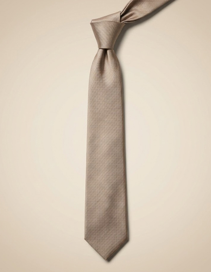 Zijden das met fijne structuur in taupe
