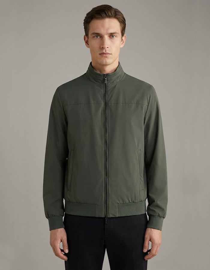 Waterafstotende stretch nylon blouson kaki