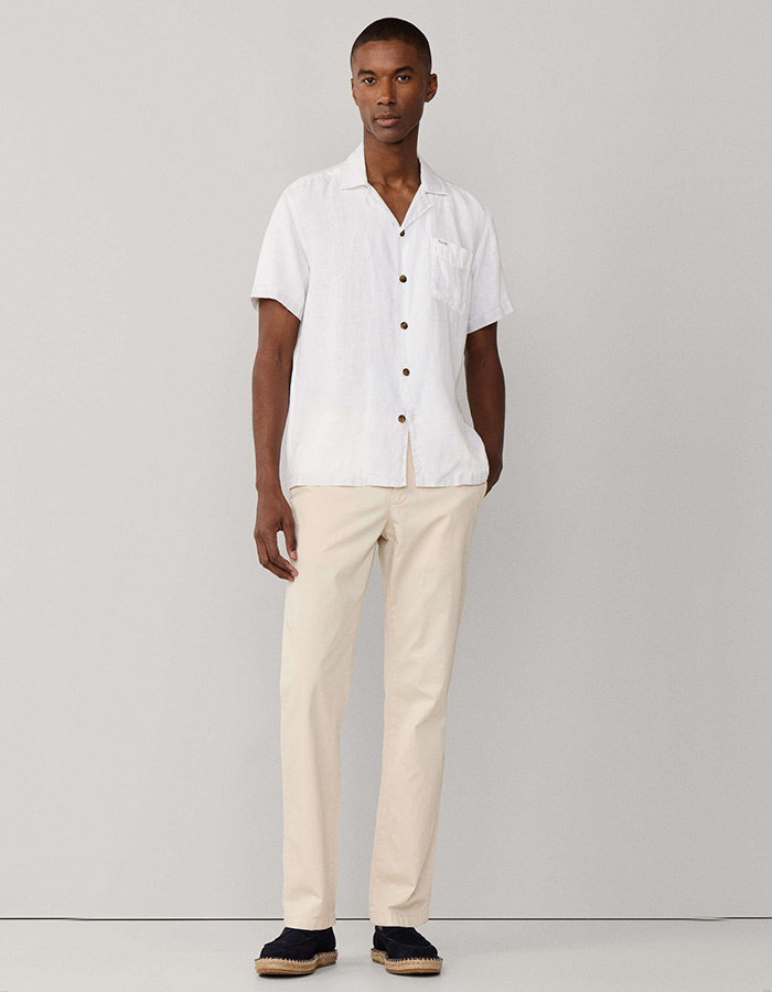 Linnen hemd korte mouw in regular fit