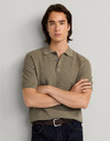 Katoen-kasjmier gebreide polo korte mouw 